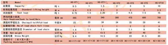 HS-VT series Chain Block